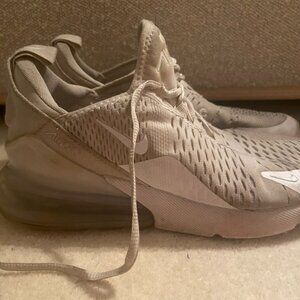 White Nike Air Maxes 270s